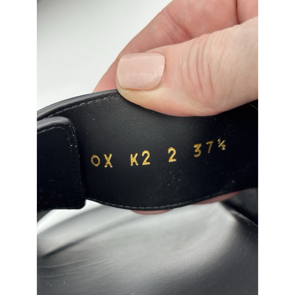 Authentic Valentino One Stud Rockstud Two Strap Sandal Black Gold Size 37.5 Dad - Picture 12 of 16